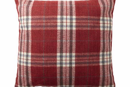 Bhs Red Faux Wool Check Cushion, red 31801323874