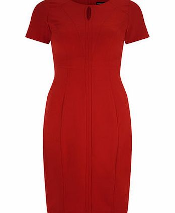 Bhs Red Keyhole Pencil Dress, red 19129393874
