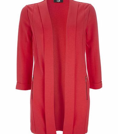 Bhs Red Zip Longline Jacket, red 12034843874