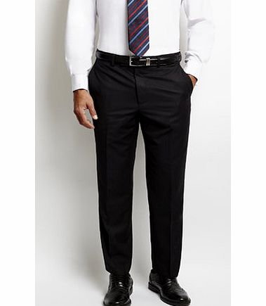 Bhs Regular Black Subtle Stripe Trousers, Black