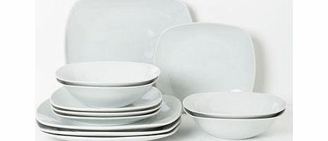 Bhs Retro Square 12 Piece Set, white 9531630306