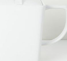 Bhs Retro White Sqaure Teapot, white 9577920306