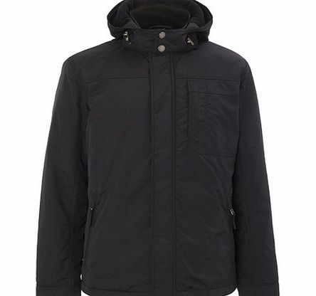 Ripstop Black Hooded Parka, Black BR56B05GBLK
