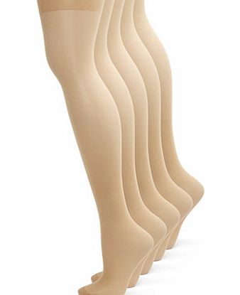 Bhs Sand 5 Pairs of 15 Denier Nylon Tights, sand