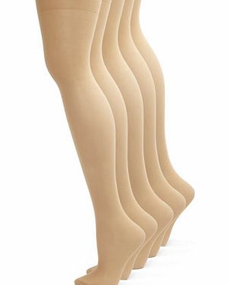 Bhs Sand 5 Pairs of 20 Denier Nylon Tights, sand