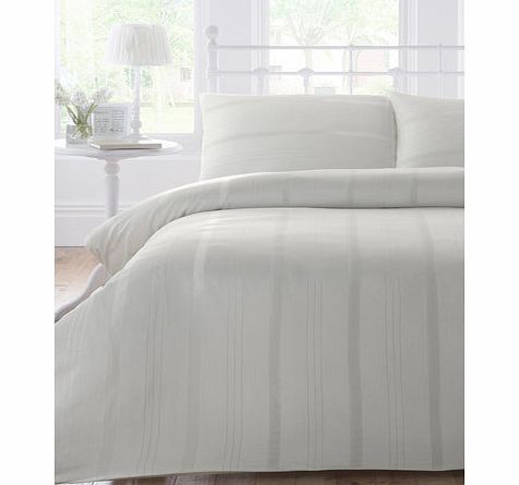 Satin Wide Stripe Ivory Bedding Set, ivory