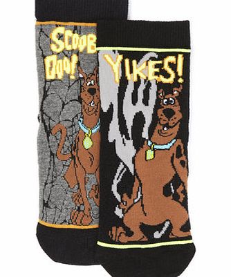 Bhs Scooby Doo Boys 2 Pack Socks, grey/black
