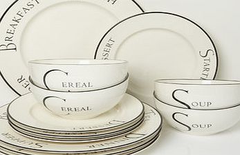 Bhs Script 12 Piece Box Set, cream 9571280005