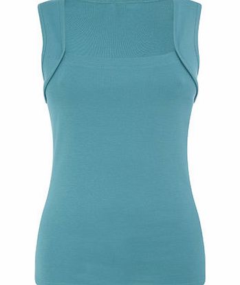 Bhs Sea Green Square Neck Vest, sea green 2424002949