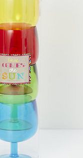 Bhs Set of 4 Acrylic Wine Glass, multi 9578699530