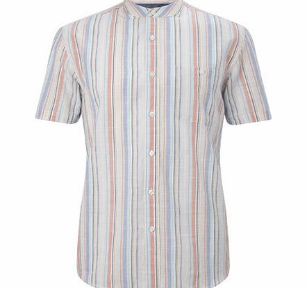 Bhs Short Sleeve Grandad Shirt, Red BR51A13GRED