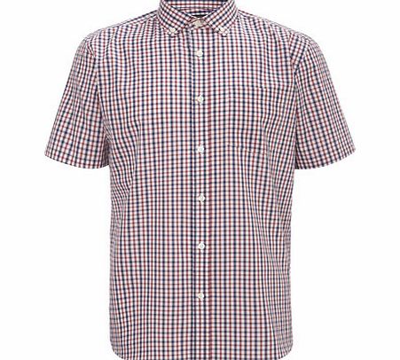 Bhs Short Sleeve Red Checked Shirt, Red BR51V04GRED