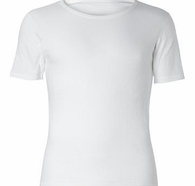 Short Sleeve White Thermal Crew, White BR60V01BWHT