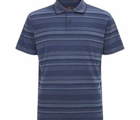 Bhs Short Sleeved Blue Soft Touch Polo Shirt, MID