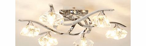 Silver Azita 6 Light Flush, silver 9709550430