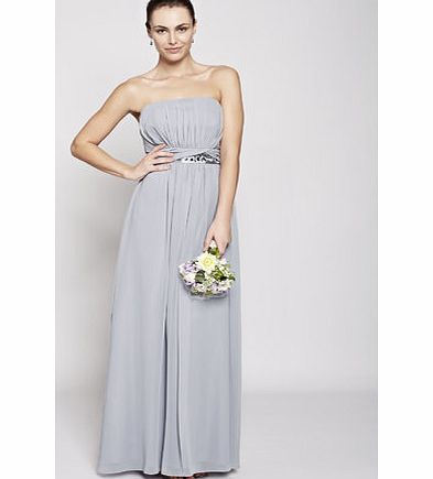 Bhs Silver Daisy Long Bridesmaid Dress, grey
