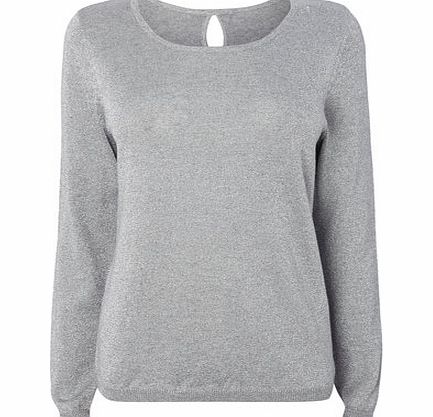 Bhs Silver Glitter Bow Back Jumper, silver 586930430