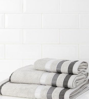 Bhs Silver Linear Weft Towel, silver 1947550430