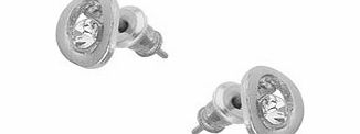 Bhs Silver Oval Rhinestone Stud, crystal 12177990240