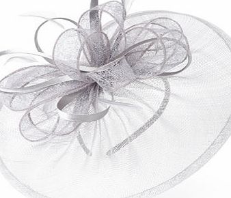 Bhs Silver Pleated Loop Disc Fascinator, silver