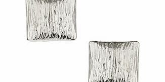 Bhs Silver Textured Square Stud Earrings, silver