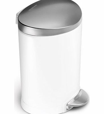 Simplehuman 6l Semi-round Bin, white 1921780306