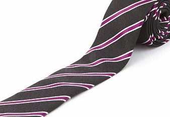 Bhs Slim Grey Purple Stripe Tie, Grey BR66D80GGRY