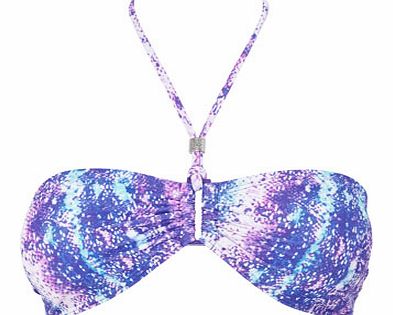 Snake Print Bandeau Bikini Top, multi pink