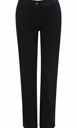 Bhs Solid Black Regular Length Bootcut Jeans, solid