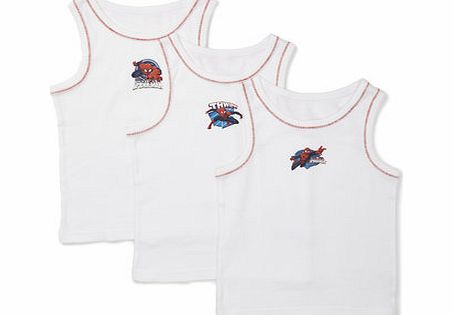 Bhs Spiderman 3 Pack Boys Vests, white 1497580306