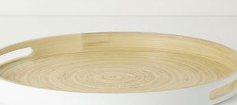 Bhs Spun Bamboo Round Tray, white 9578260306