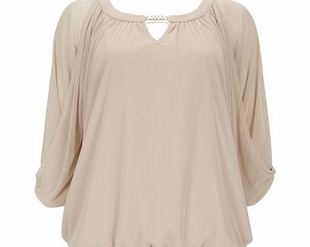 Bhs Stone Chiffon Mesh Top, stone 12035052730