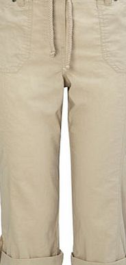Bhs Stone Cotton Crop Trousers, stone 2206440263