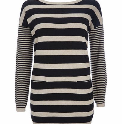 Bhs Stone Drop Sleeve Stripe Tunic, stone 12033652730