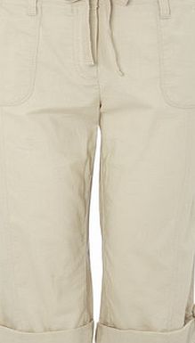 Bhs Stone Petite Cotton Crop Trouser, stone 439732730