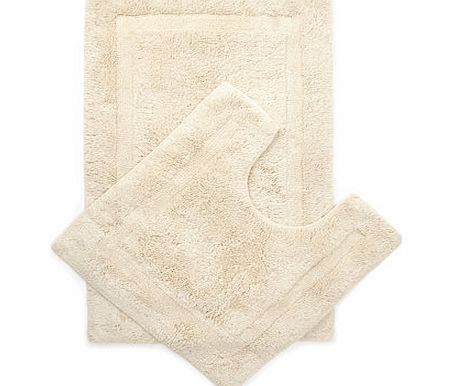 Bhs Stone Plain Bath and Pedestal Mat Set, stone