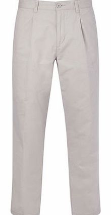 Bhs Stone Pleat Front Chinos, Cream BR58B02ENAT
