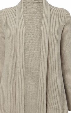 Bhs Stone Rib Edge to Edge Cardigan, stone 587392730