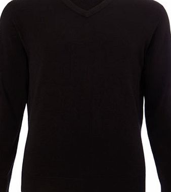 Bhs Supersoft Black V Neck Jumper, Black BR53A01BBLK