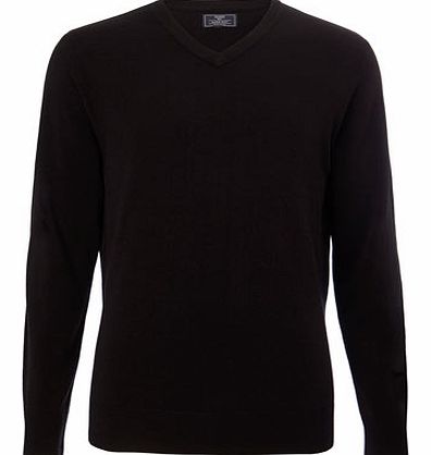 Supersoft V Neck Black Jumper, Black BR53A01BBLK