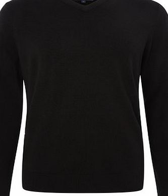 Bhs Supersoft V Neck Black Jumper, BLACK BR53A12GBLK