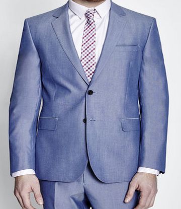 Bhs Tailored Blue Chambray Suit Jacket, Blue