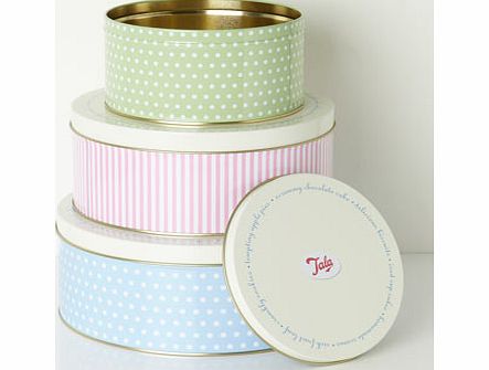 Bhs Tala Set of 3 Round Storage Tins, multi