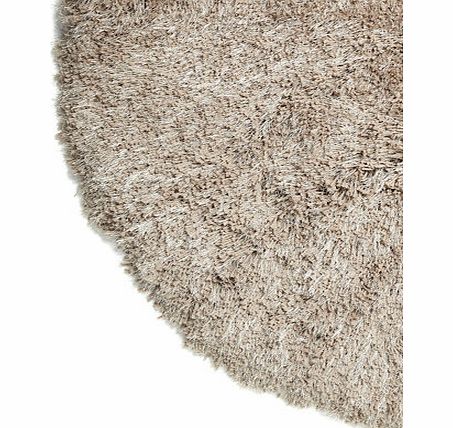 Bhs Taupe Capri shaggy shimmer circular rug 120cm,