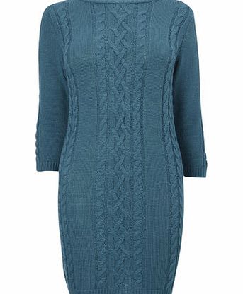 Bhs Teal Cable Dress, teal 588391720