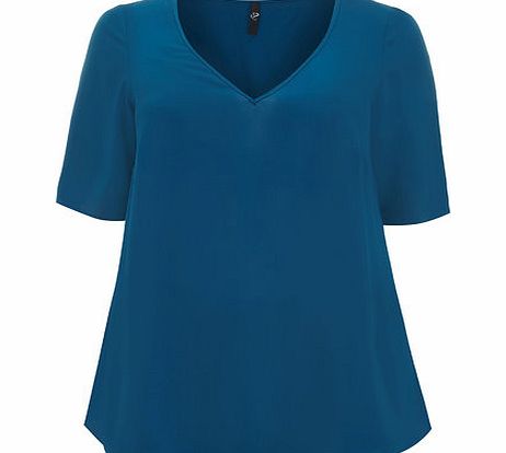 Bhs Teal Green Crepe Top, green 12613039533