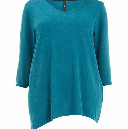 Bhs Teal Soft Touch Hanky Hem Tunic, green 12613569533