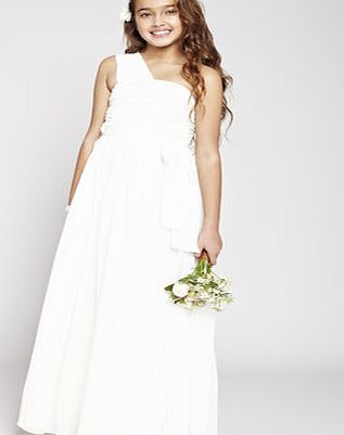 Bhs Teen Ivory One Shoulder Bridesmaid Dress, ivory