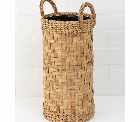 Textured water hyacinth umbrella holder, natural