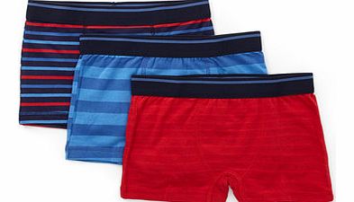 Bhs Three Pack Blue Stripe Boys Trunks, grey multi
